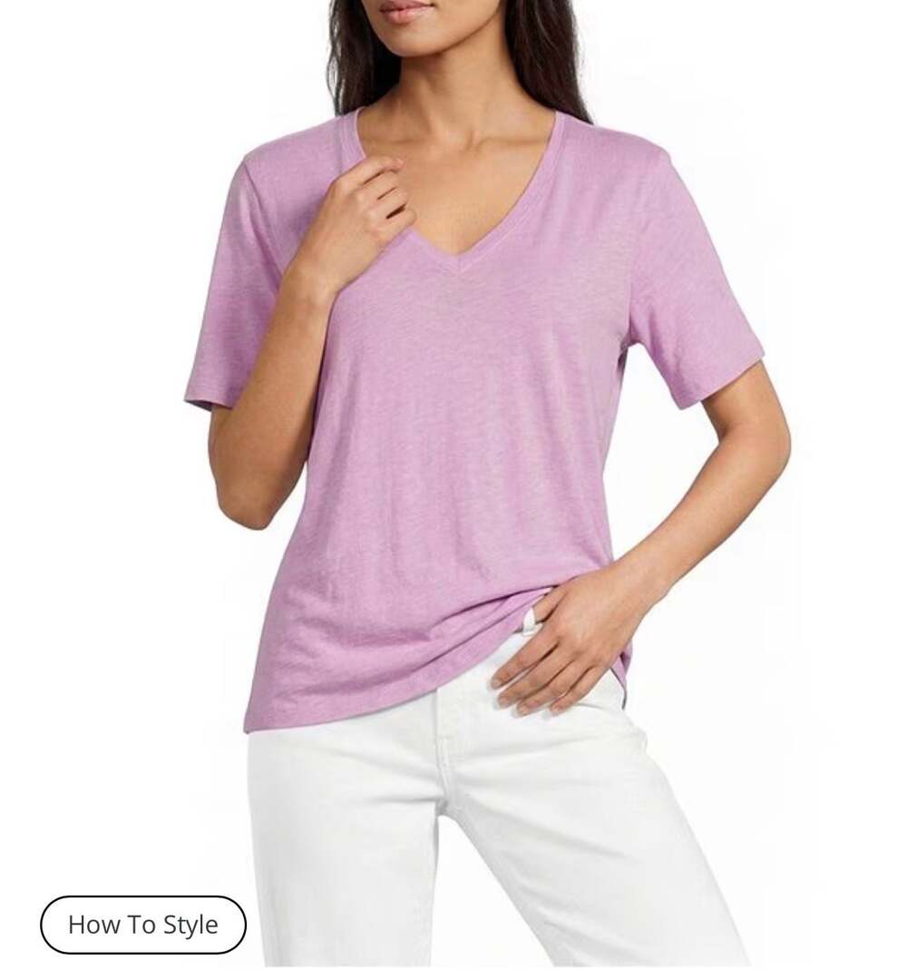 Eileen Fisher Organic Cotton Slub V-Neck T-Shirt